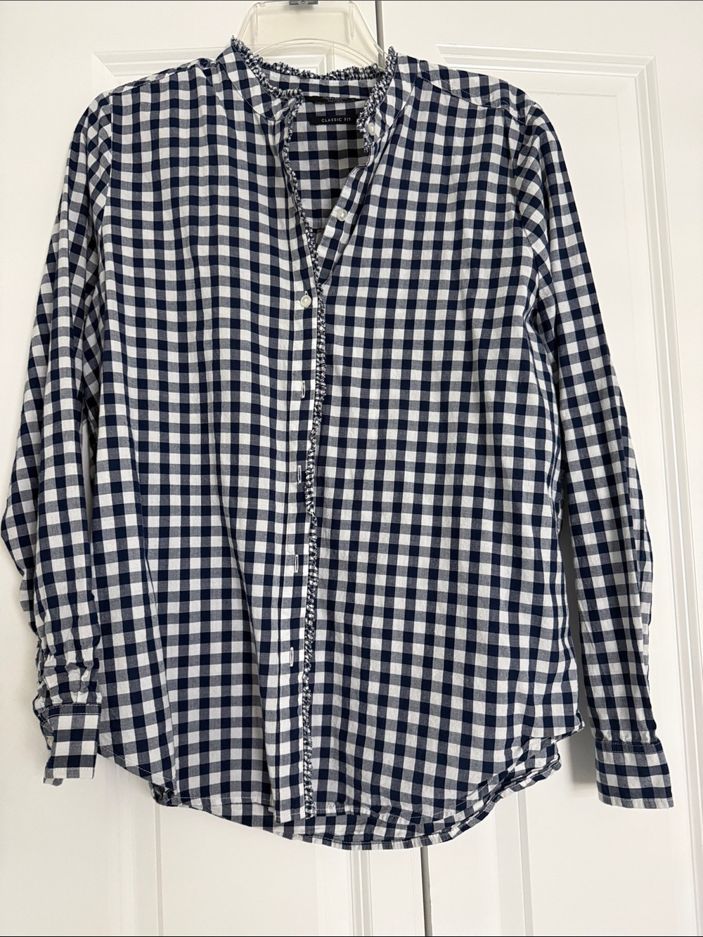 Lucky Brand Navy & White Gingham Button-Front Shirt